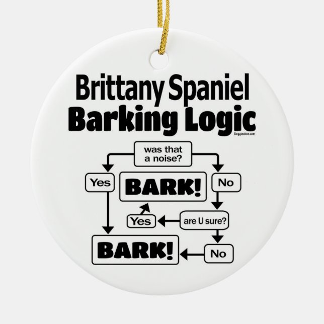 Brittany Spain Barking Logic Julgransprydnad Keramik (Framsidan)