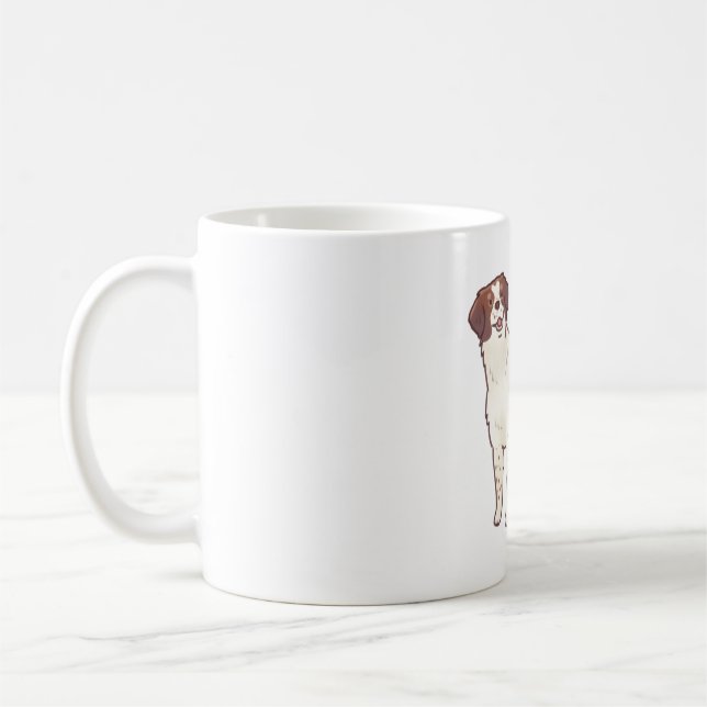 Brittany Spain hund art Kaffemugg (Vänster)