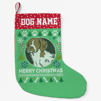 Brittany Spain Hund aveln Ugly jul Sweater Liten Julstrumpa