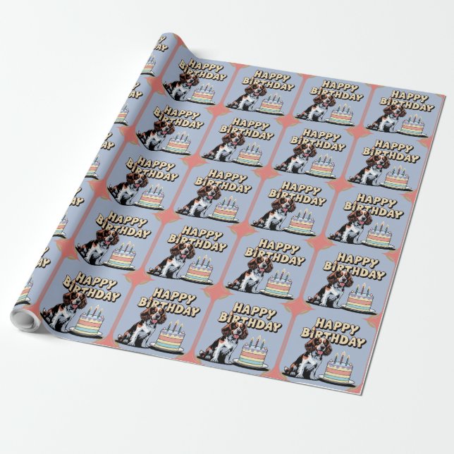 Brittany Spain Hund Colorful Presentpapper (Utrullad)
