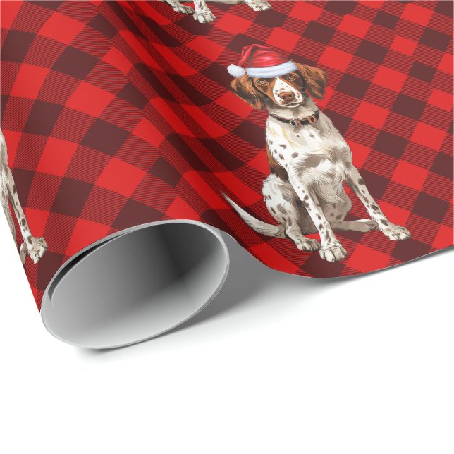 Brittany Spain Hund Funny Helgdag Play jul Presentpapper (Rullad Hörn)