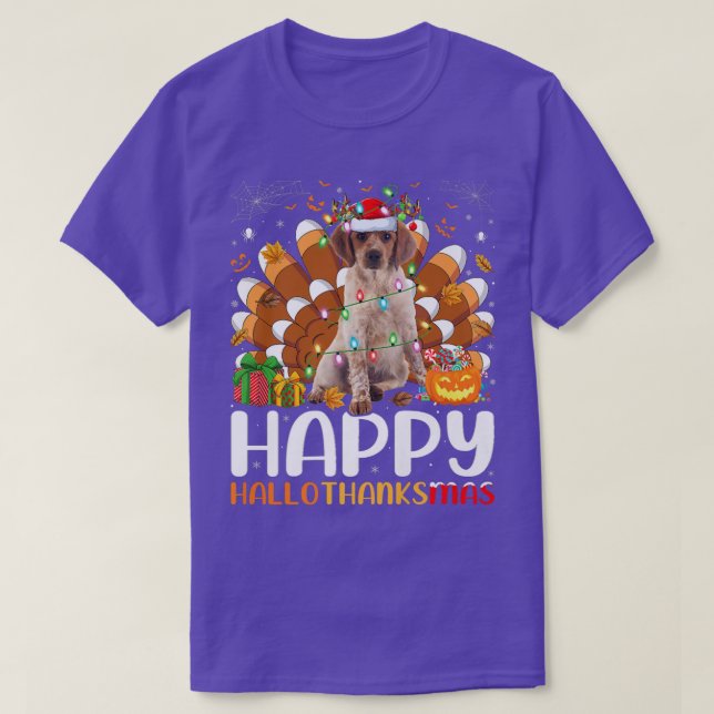 Brittany Spain Hund Halloween jul Hallothan T Shirt (Design framsida)