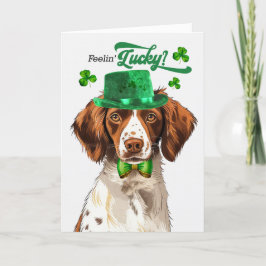 Brittany Spain Hund Lucky St patrick's day Helgkort