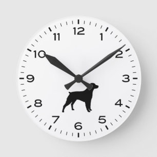 Brittany Spain Hund Silhouette Rund Klocka