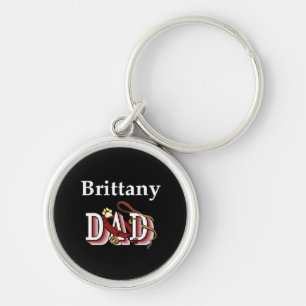 Brittany Spain Pappa Rund Silverfärgad Nyckelring