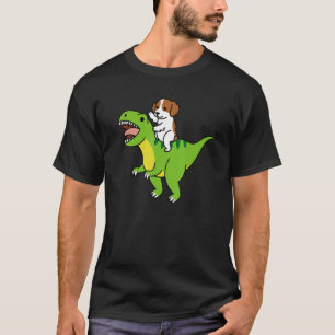 Brittany Spain Riding Rex Dinosaur Hund T Shirt