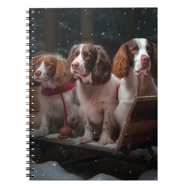 Brittany Spain Snowy Sleigh juldekalor Anteckningsbok (Framsidan)