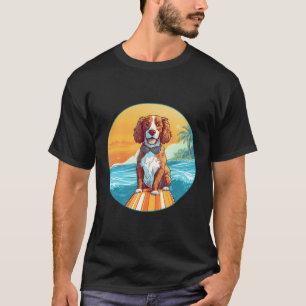 Brittany Spain Surfing Rolig hund Beach T Shirt