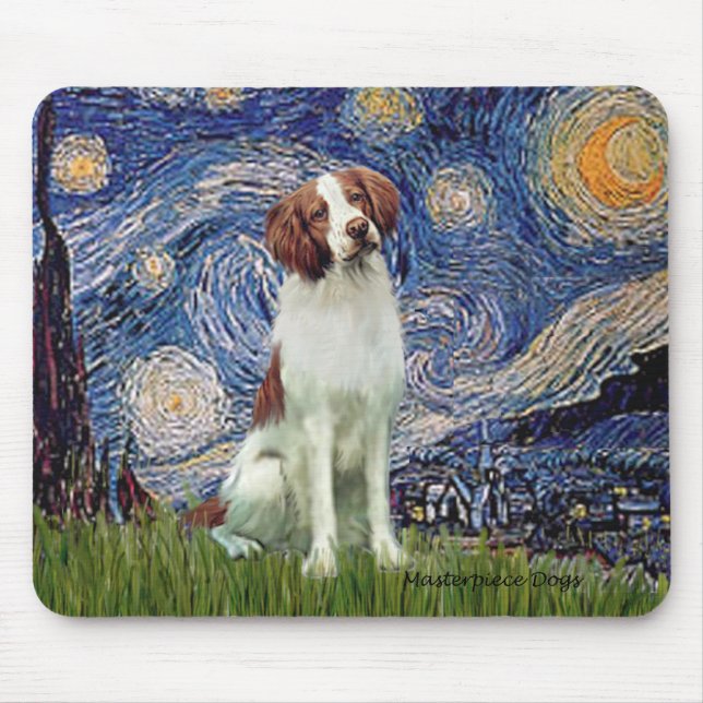 Brittany Spaniel 3 - Stjärnkväll Musmatta (Framsidan)