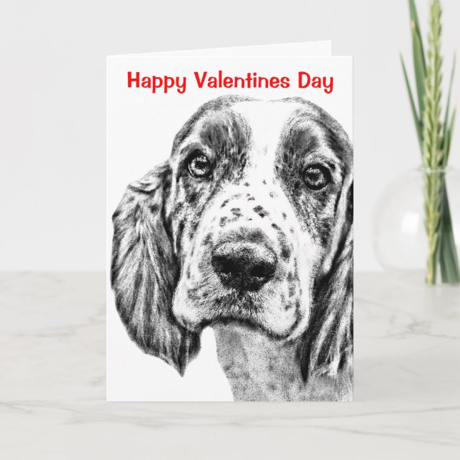 BRITTANY SPANIEL - beställnings- valentines Helgkort (Framsida)