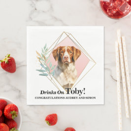 Brittany Spaniel Bröllop Servetter med hundfoto
