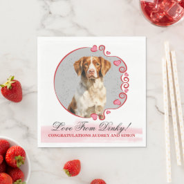 Brittany Spaniel Bröllopsservetter med hundfoto Pappersservett