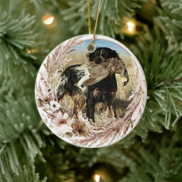 Brittany spaniel Ceramic Ornament