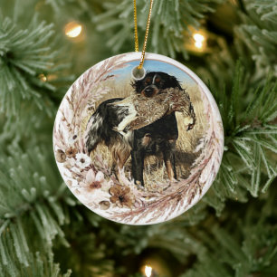 Brittany spaniel Ceramic Ornament