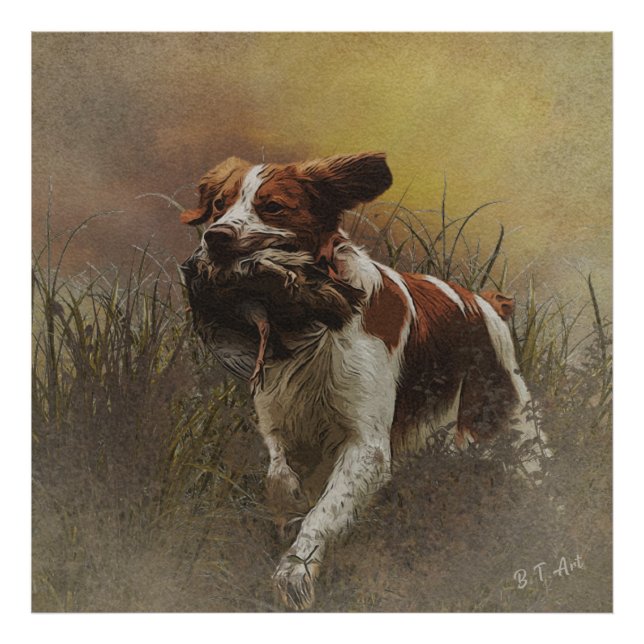 Brittany spaniel Ceramic Tile Beverage Coas Fototryck (Framsidan)