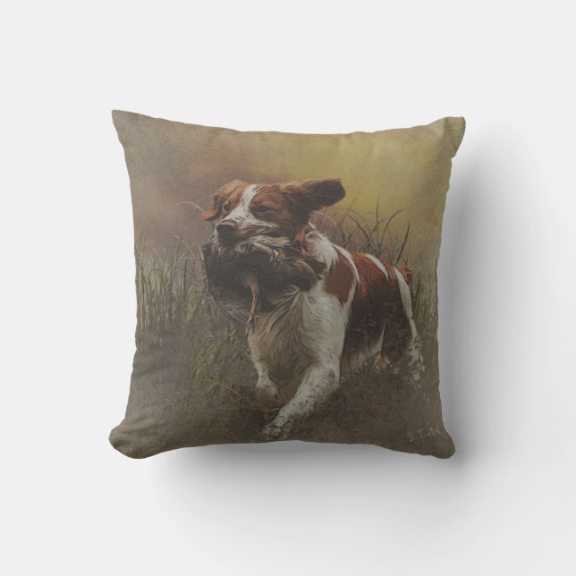 Brittany spaniel Ceramic Tile Beverage Coas Kudde (Framsida)