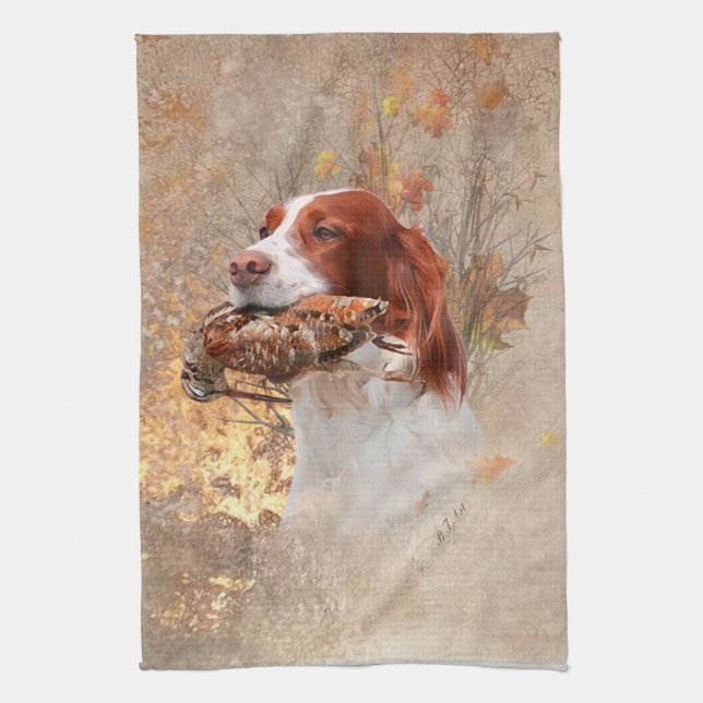 Brittany spaniel Duvet Cover Shower Curtain Kökshandduk (Vertikal)
