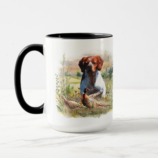 Brittany Spaniel – Fält, Fokus, Fasan , Konst  Mugg (Vänster)