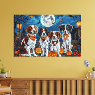 Brittany Spaniel Halloween Kuslig Canvastryck