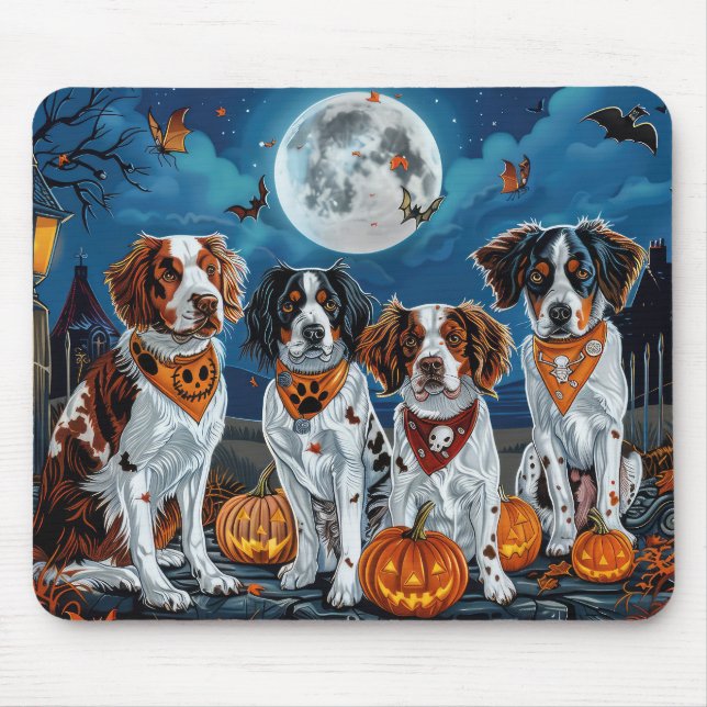 Brittany Spaniel Halloween Kuslig Musmatta (Framsidan)