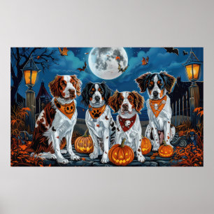 Brittany Spaniel Halloween Kuslig Poster