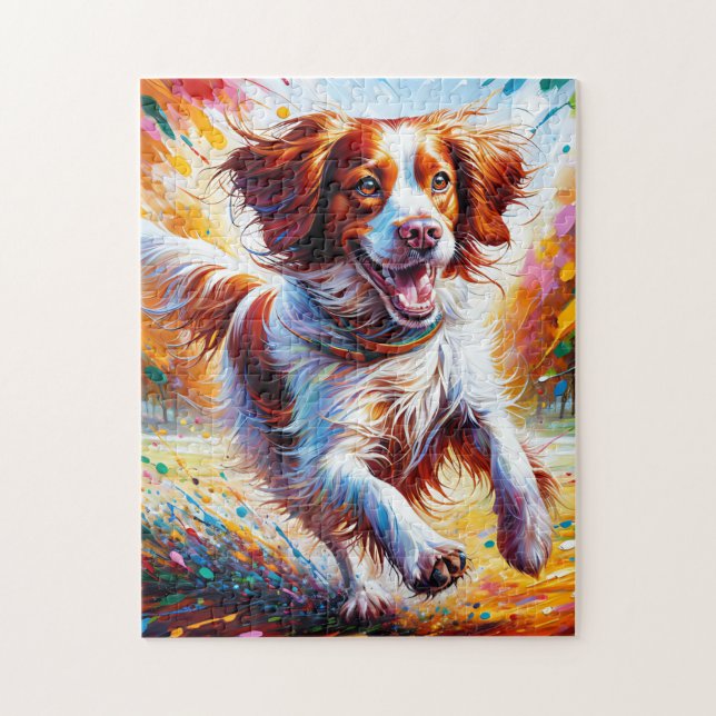 Brittany Spaniel Hund Akryl Konsttryck Hund Gåva Pussel (Vertikal)