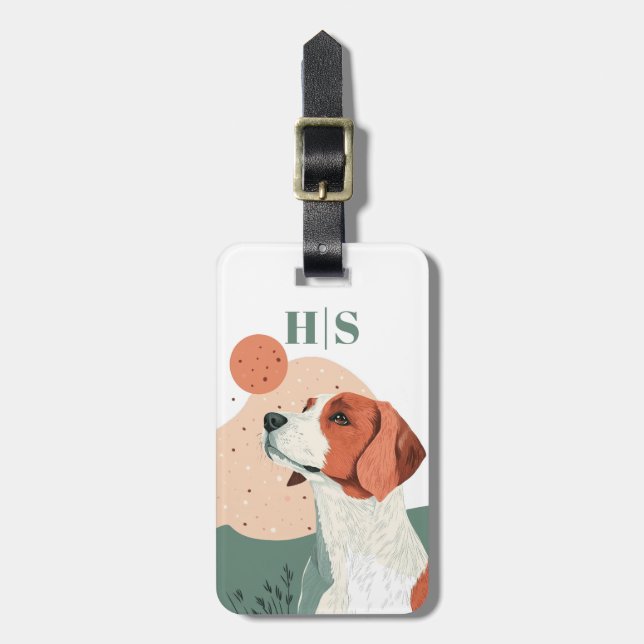 Brittany Spaniel Hund Bagagebrickor (Vertikal Framsida)