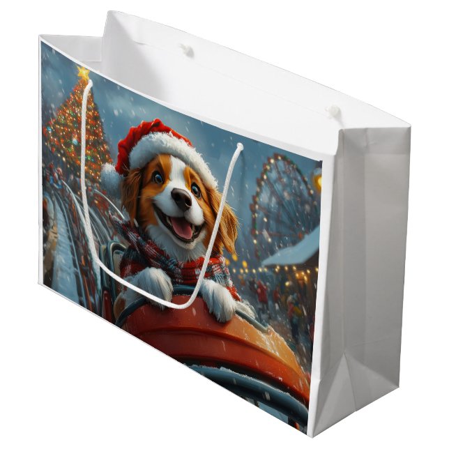 Brittany Spaniel Hund Jul (Framsidan Vinklad)