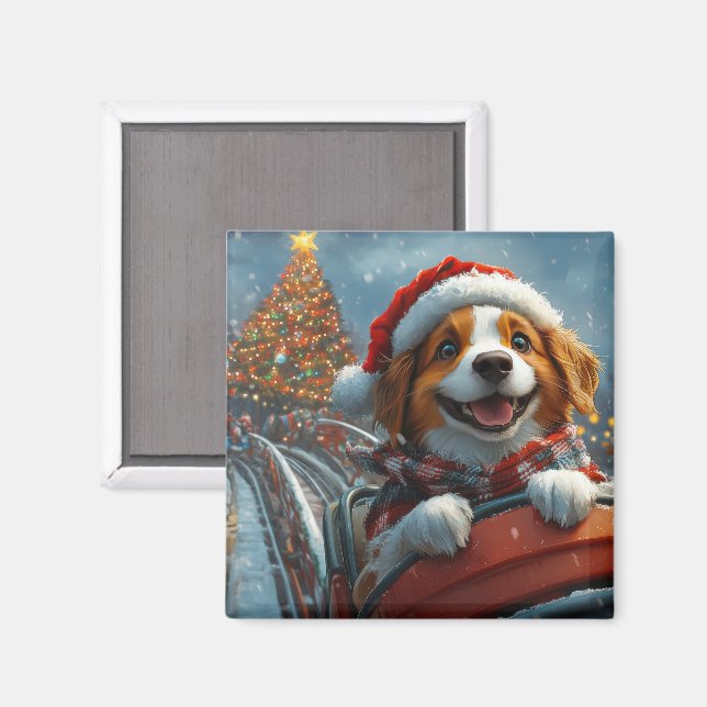 Brittany Spaniel Hund Jul Magnet (Front/Back)