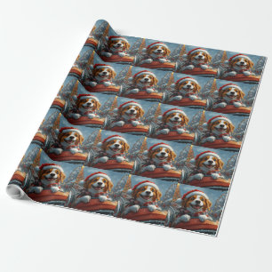Brittany Spaniel Hund Jul Presentpapper