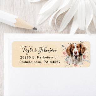 Brittany Spaniel Hund Returadressetikett Returadress Etikett