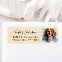 Brittany Spaniel Hund Returadressetikett