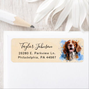 Brittany Spaniel Hund Returadressetikett Returadress Etikett