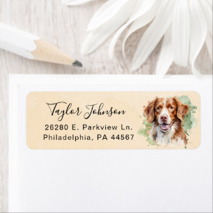 Brittany Spaniel Hund Returadressetikett Returadress Etikett