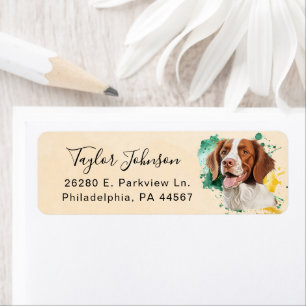Brittany Spaniel Hund Returadressetikett Returadress Etikett