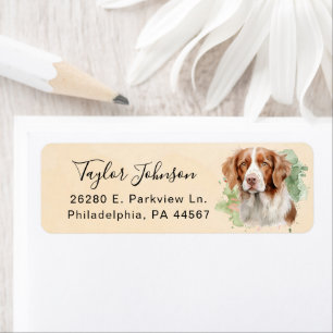 Brittany Spaniel Hund Returadressetikett Returadress Etikett