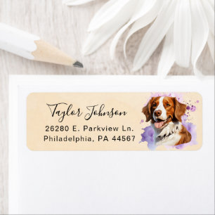 Brittany Spaniel Hund Returadressetikett Returadress Etikett