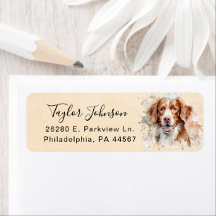 Brittany Spaniel Hund Returadressetikett Returadress Etikett