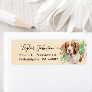 Brittany Spaniel Hund Returadressetikett Returadress Etikett