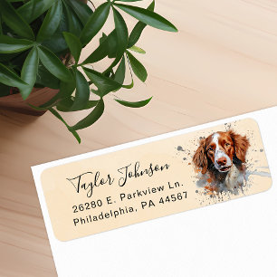 Brittany Spaniel Hund Returadressetikett Returadress Etikett