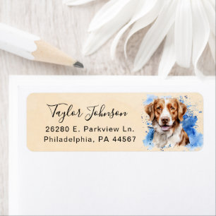 Brittany Spaniel Hund Returadressetikett Returadress Etikett