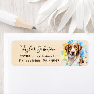 Brittany Spaniel Hund Returadressetikett Returadress Etikett