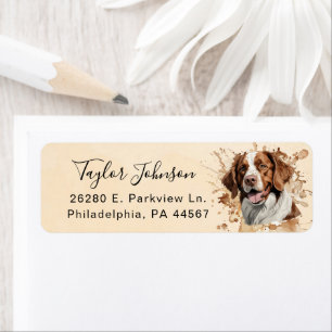 Brittany Spaniel Hund Returadressetikett Returadress Etikett