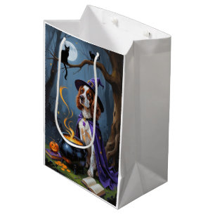 Brittany Spaniel Hund Whimsical Halloween-målning