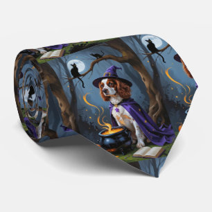 Brittany Spaniel Hund Whimsical Halloween-målning Slips