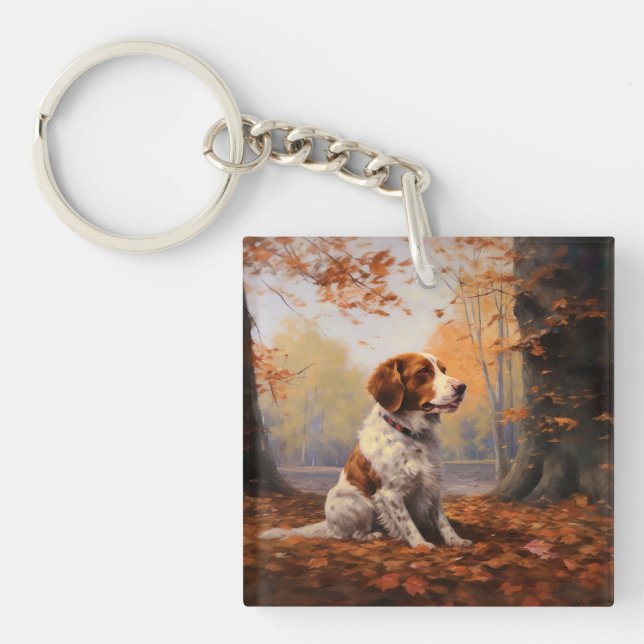 Brittany Spaniel i höstlöv Fall Inspire (Framsidan)