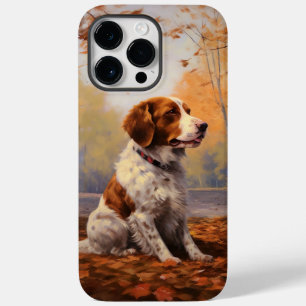 Brittany Spaniel i höstlöv Fall Inspire