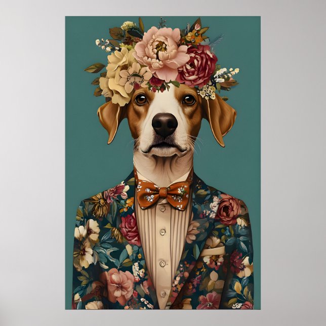 Brittany Spaniel In Suit Poster, Brittany Poster (Framsidan)