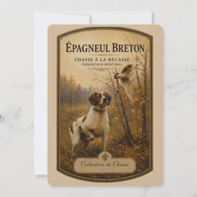 Brittany Spaniel – Jakt på Morkulla Konst Inbjudningar (Framsida)