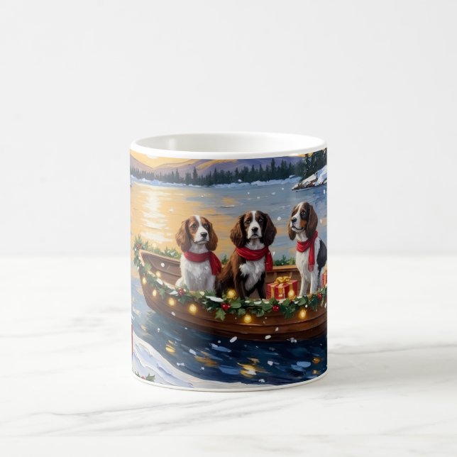 Brittany Spaniel Julbåt Högtid Kaffemugg (Center)